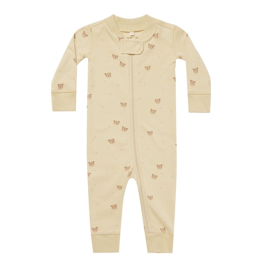 Baby [0-23M] Quincy Mae All In One | Quincy Mae Zip Longsleeve Sleeper - Bears