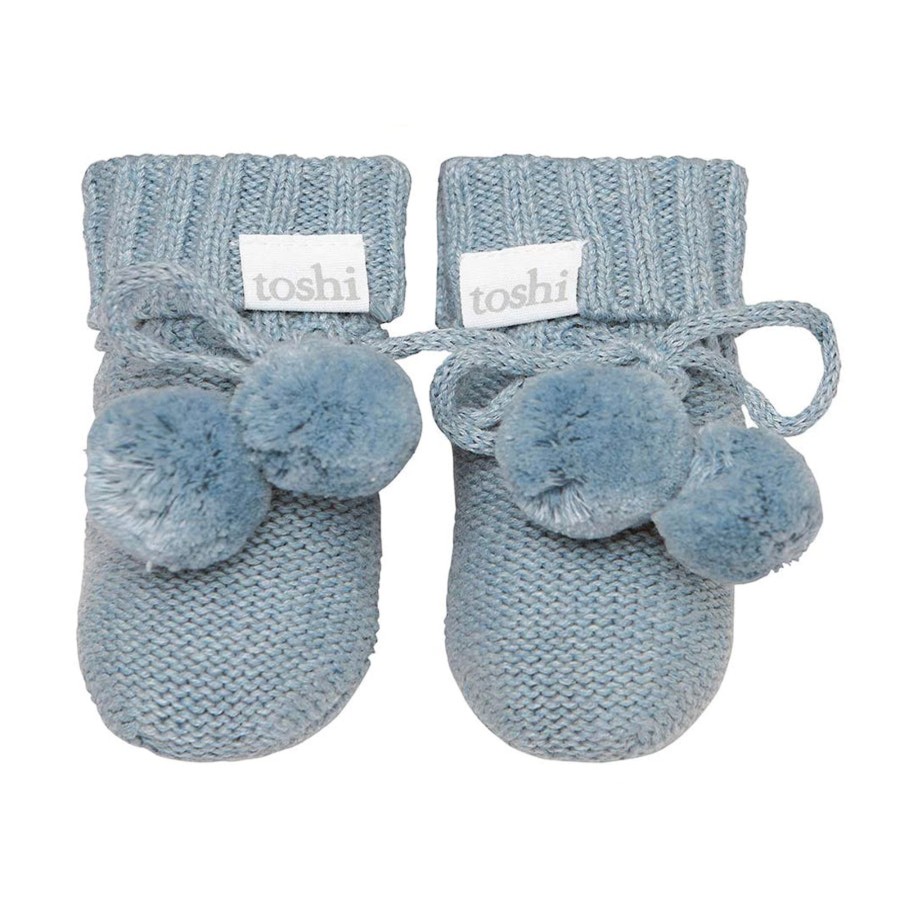 Baby [0-23M] Toshi Booties + Mittens | Toshi Organic Booties - Marley / Storm