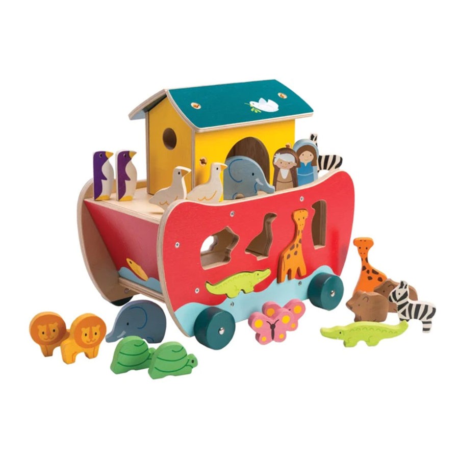 Baby [0-23M] Tenderleaf Wooden Toys | Noah'S Shape Sorter Ark