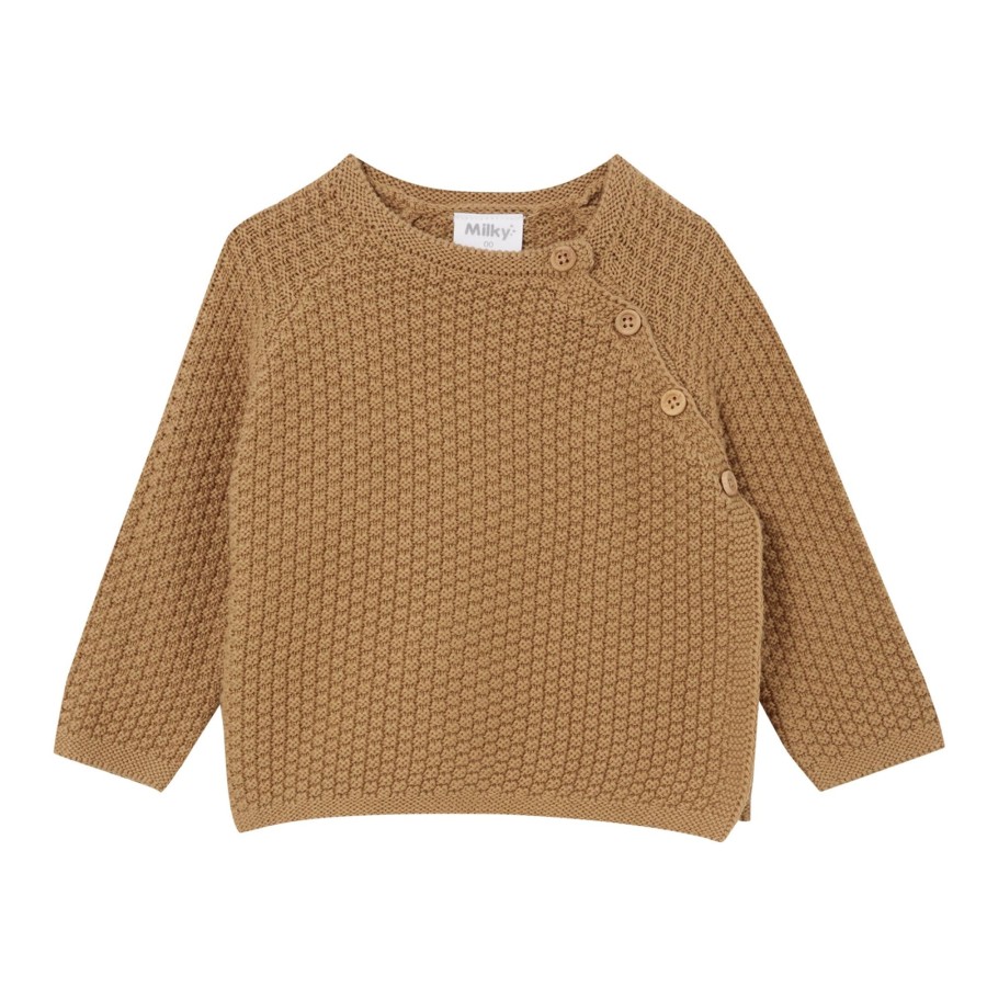 Baby [0-23M] Milky Outerwear | Milky Baby Knit Cardigan - Cinnamon