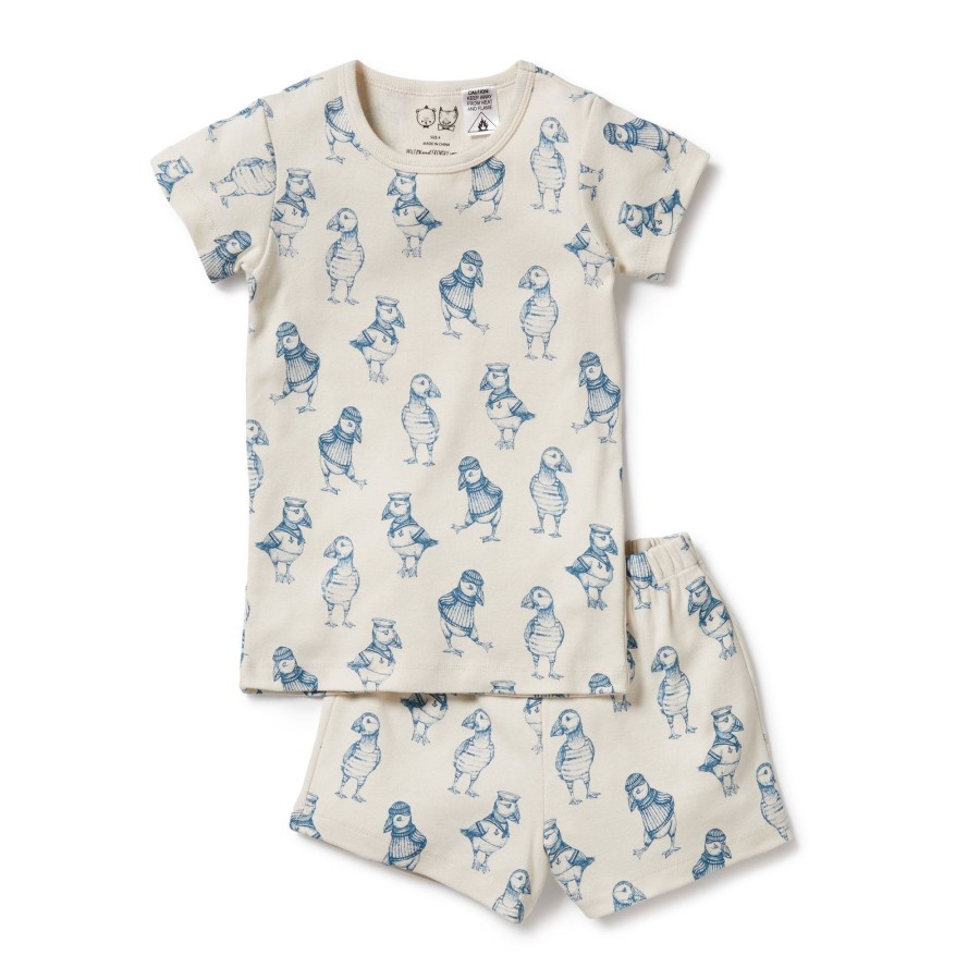 Baby [0-23M] Wilson & Frenchy Sleep | Wilson And Frenchy Organic Short Sleeve Pyjamas Petit Puffin