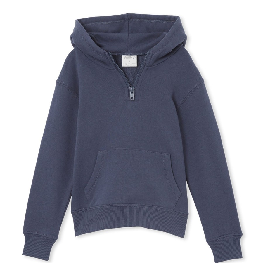 Child [2-14] Milky Outerwear | Milky Fleece Hood - Storm