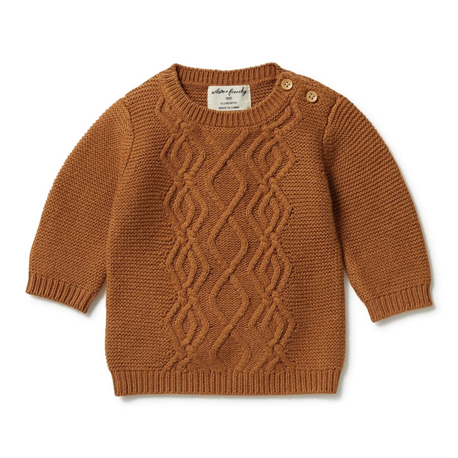 Child [2-14] Wilson & Frenchy Knitwear | Wilson And Frenchy Knitted Cable Jumper - Spice