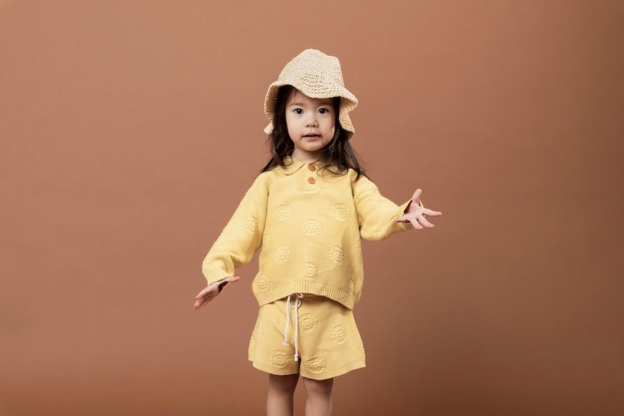 Child [2-14] Grown Jumpers | Grown Sunshine Button Up Jumper - Lemon