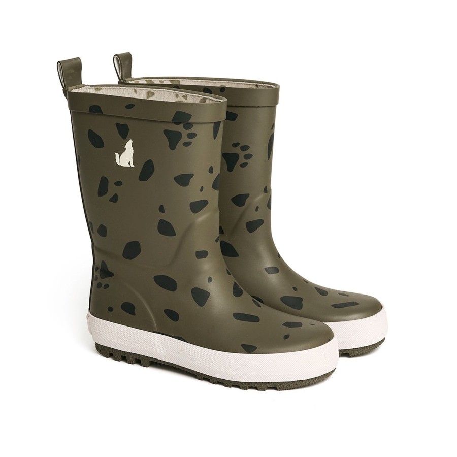 Child [2-14] Crywolf Rainwear | Crywolf Rain Boots - Khaki Stones