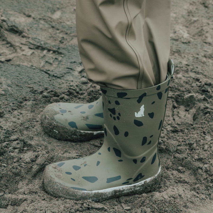 Child [2-14] Crywolf Rainwear | Crywolf Rain Boots - Khaki Stones