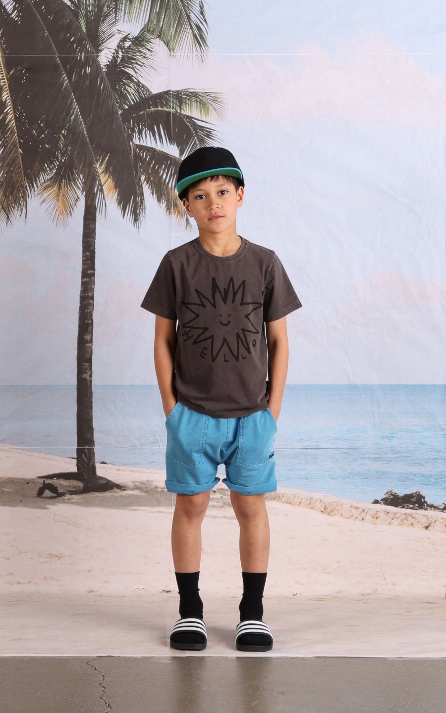 Child [2-14] Minti Tops | Minti Hello Star Tee - Black Wash