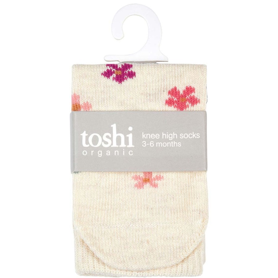 Child [2-14] Toshi Socks + Tights | Toshi Organic Knee Jacquard Socks - Wild Flowers