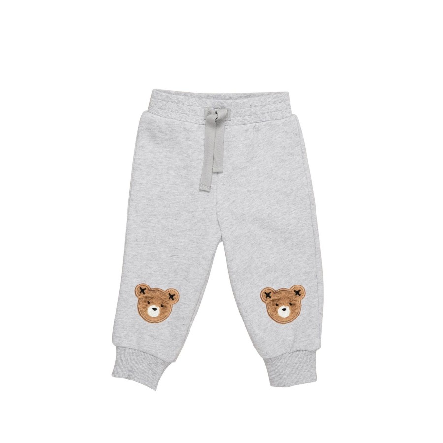 Child [2-14] Huxbaby Bottoms | Huxbaby Fur Hux Retro Track Pant - Light Grey Marle