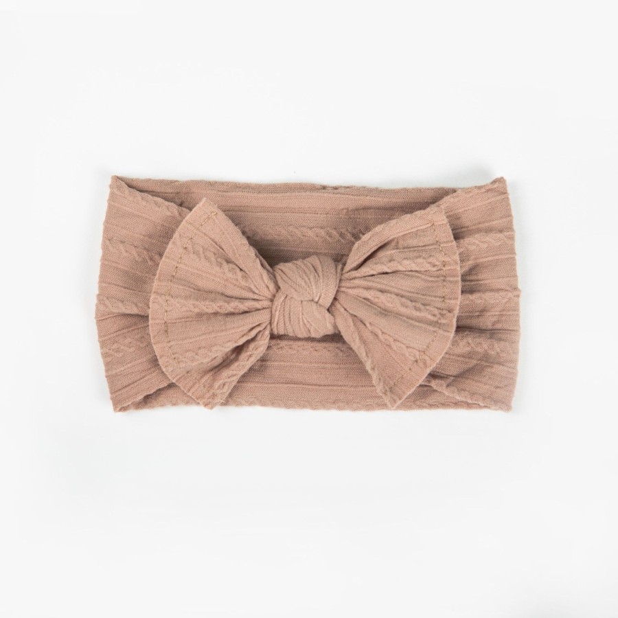 Baby [0-23M] Wild Kind Hair Accessories | Wild Kind Ayla Wide Bow Headband - Butterscotch