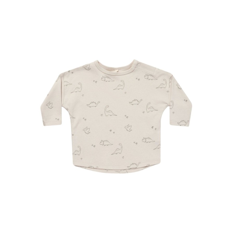 Baby [0-23M] Quincy Mae Tops | Quincy Mae Long Sleeve Tee - Dino