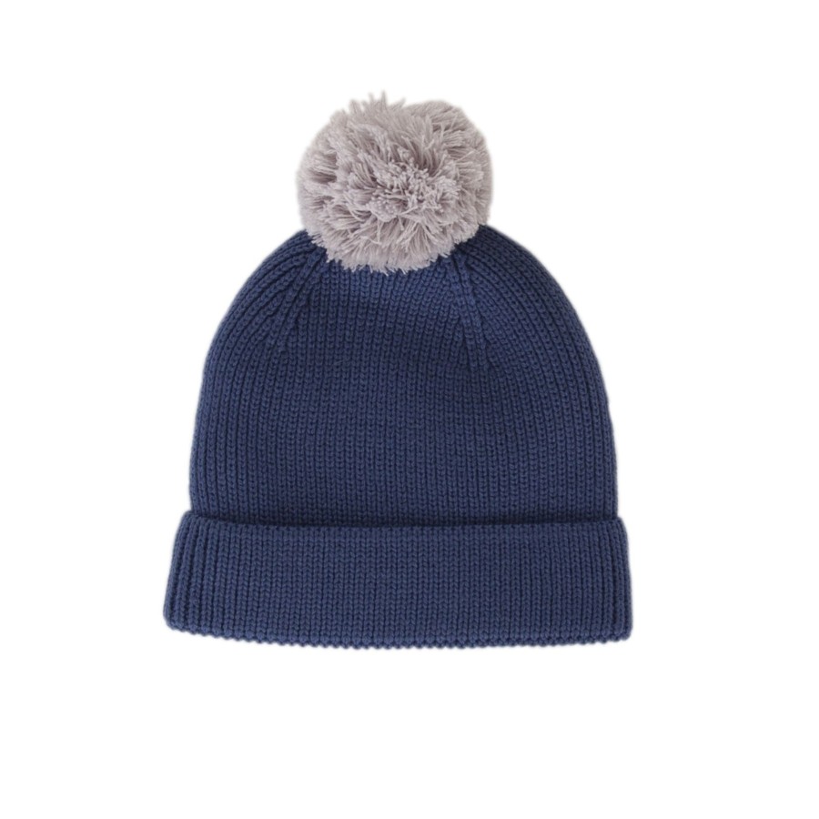 Baby [0-23M] Acorn Beanies | Acorn Oslo Merino Ribbed Beanie - Navy & Grey