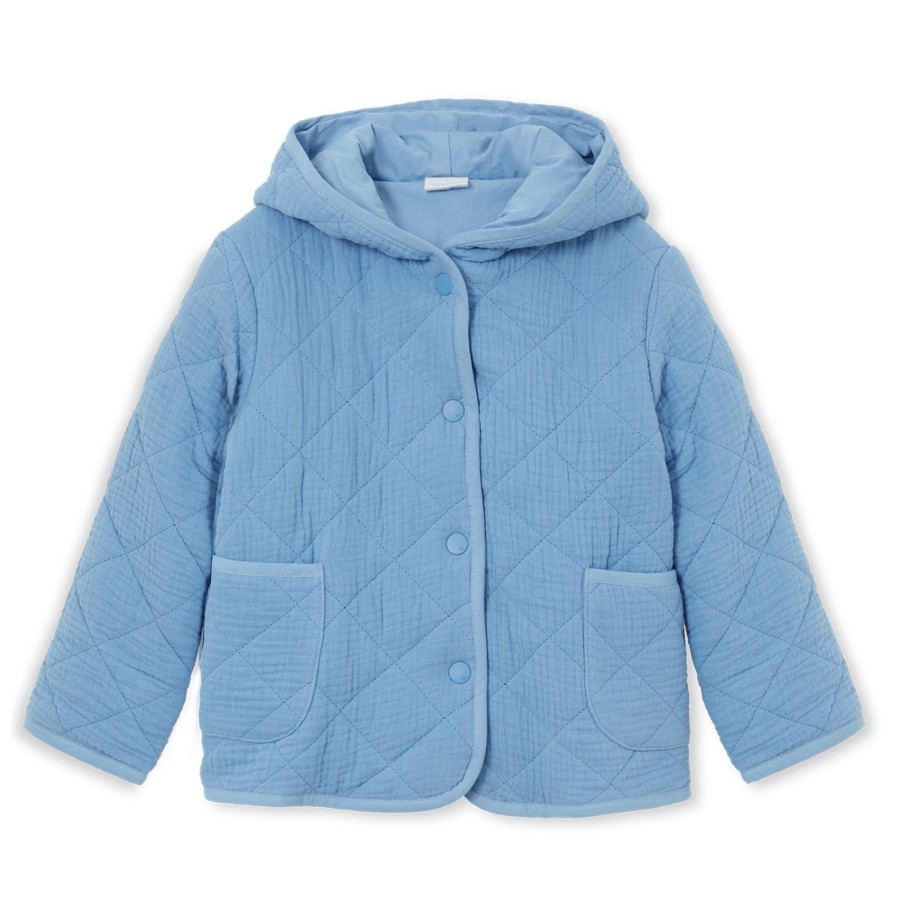 Child [2-14] Milky Outerwear | Milky Quilted Button Jacket - Cornflower