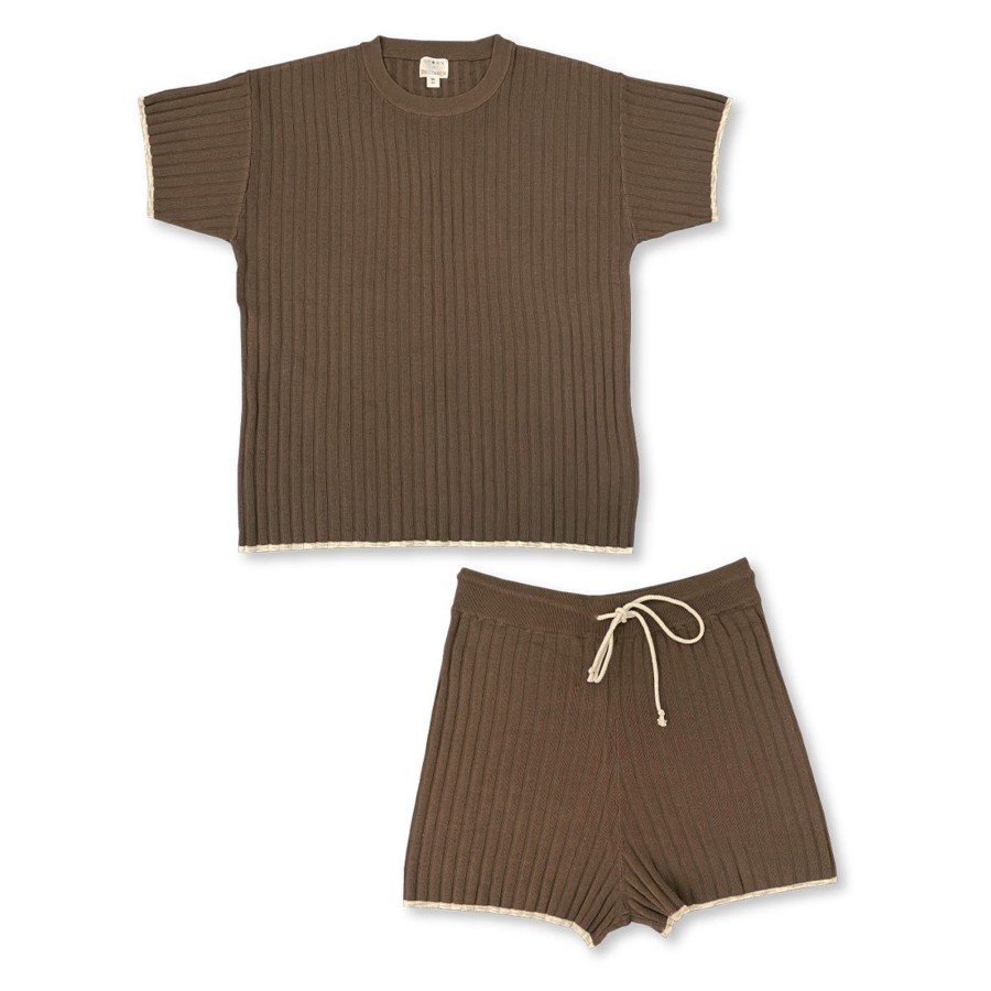 Grown Ups Grown | Dh Exclusive X Grown Ladies Knitted Lounge Set - Chocolate