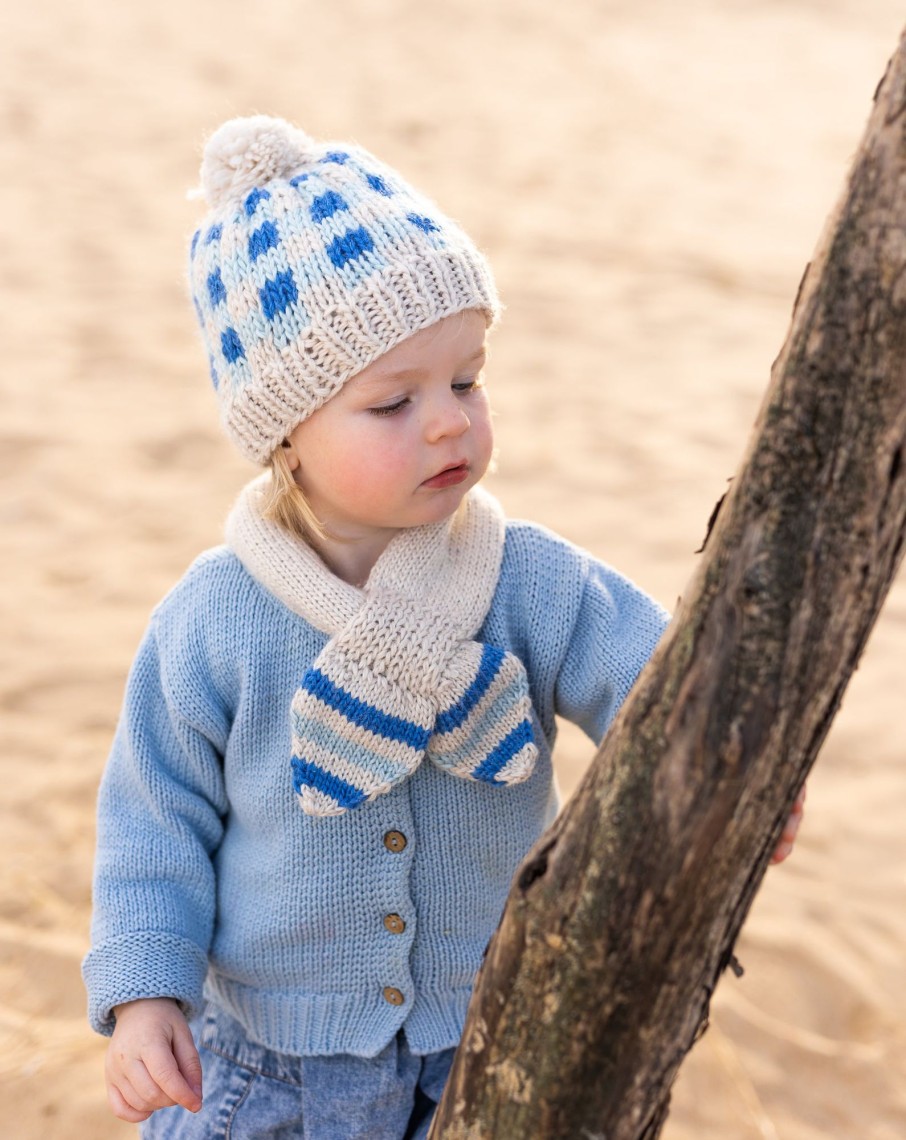 Baby [0-23M] Acorn Beanies | Acorn Checks Beanie - Blue