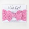 Baby [0-23M] Wild Kind Hair Accessories | Wild Kind Ayla Wide Bow Headband - Pink Floral