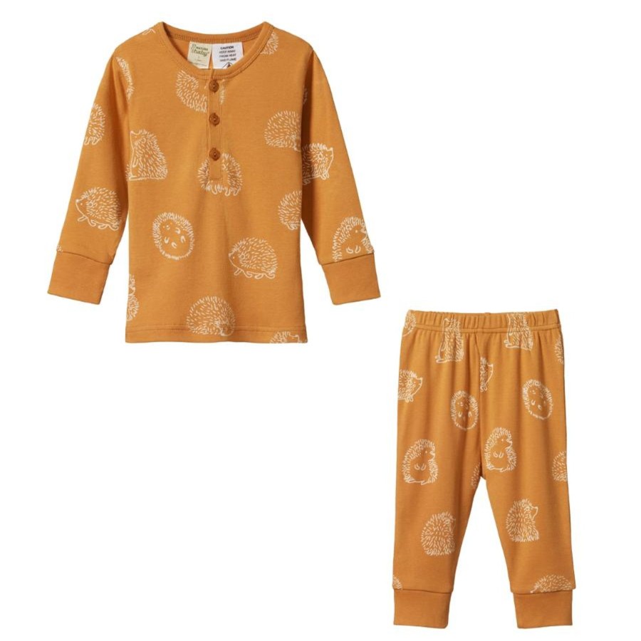 Baby [0-23M] Nature Baby Sleep | Nature Baby Long Sleeve Pyjamas 2Pc - Happy Hedgehog Sleepwear Print