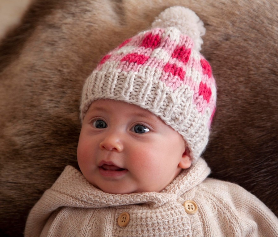 Child [2-14] Acorn Beanies | Acorn Checks Beanie - Pink