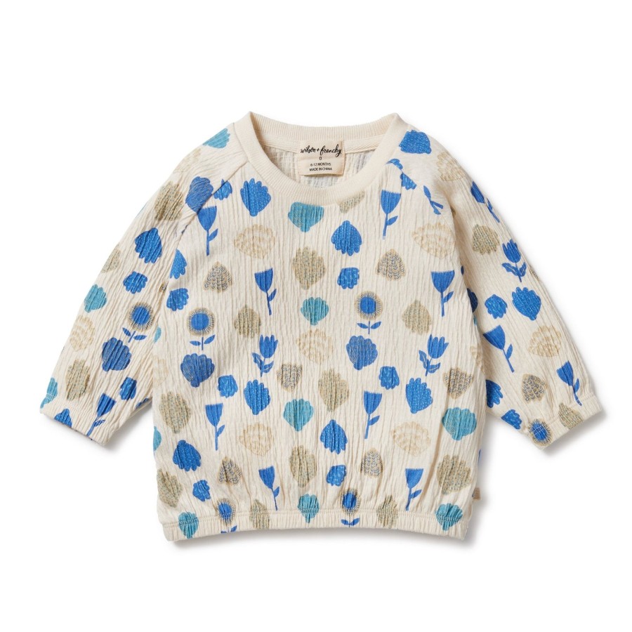 Child [2-14] Wilson & Frenchy Jumpers | Wilson And Frenchy Crinkle Sweat Ocean Breeze