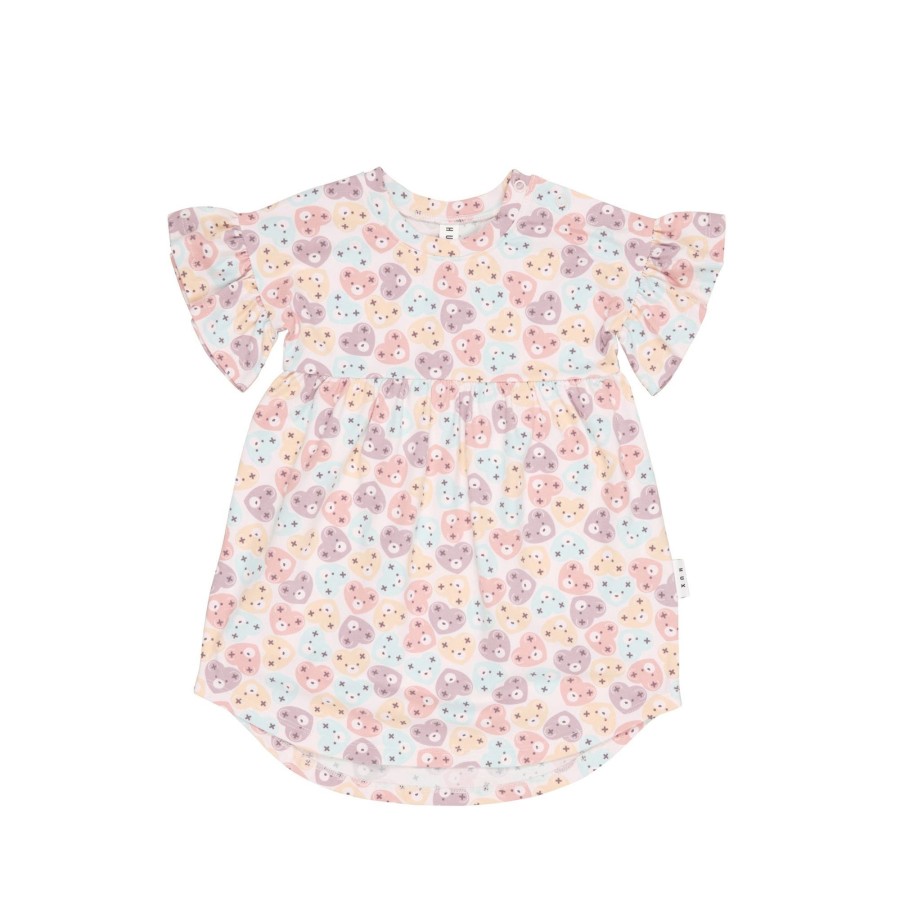 Baby [0-23M] Huxbaby Dresses | Huxbaby Heart Bear Frill Swirl Dress