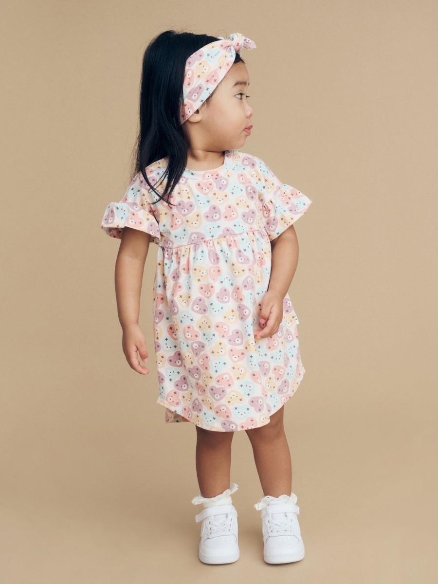 Baby [0-23M] Huxbaby Dresses | Huxbaby Heart Bear Frill Swirl Dress