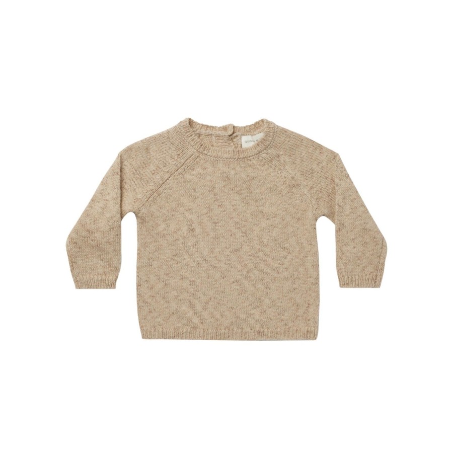 Baby [0-23M] Quincy Mae Knitwear | Quincy Mae Speckled Knit Sweater - Latte