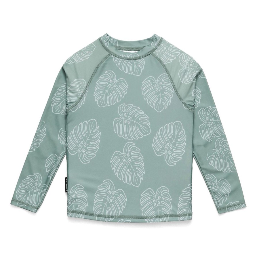 Baby [0-23M] Crywolf Swim | Crywolf Rash Vest Jade Monstera