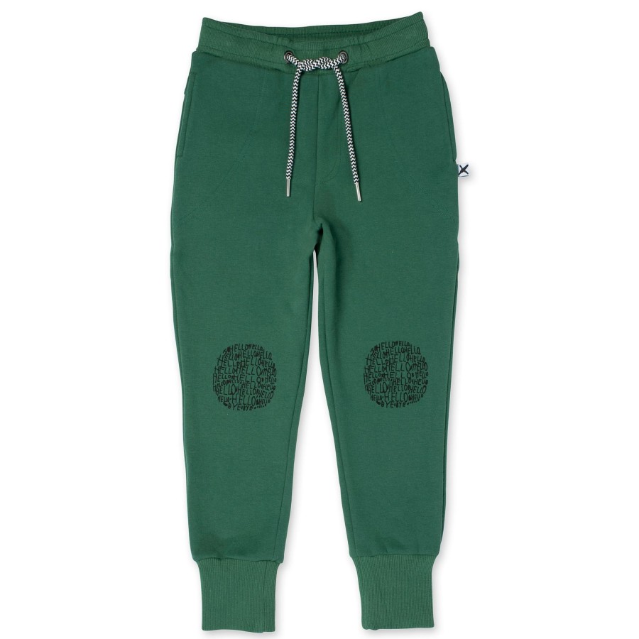 Child [2-14] Minti Bottoms | Minti Hello Circle Furry Trackies - Kelly Green