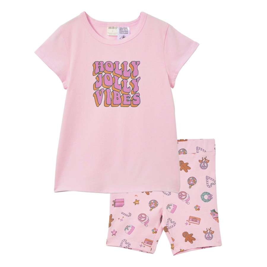 Child [2-14] Milky Sleep | Milky Holly Jolly Pyjamas - Blossom Pink