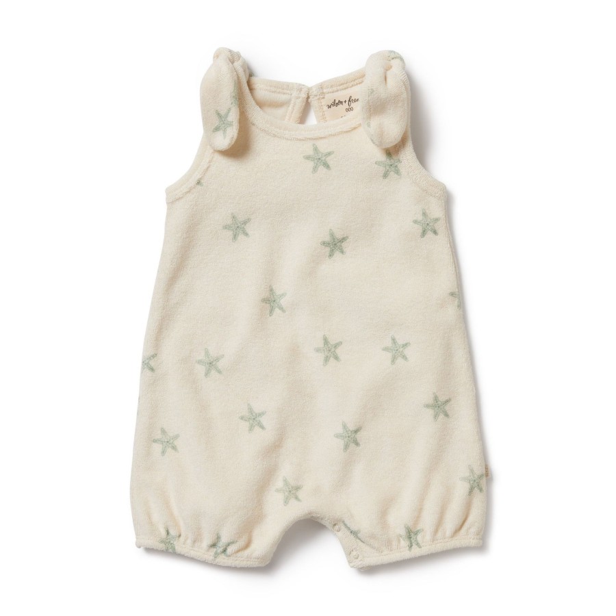 Baby [0-23M] Wilson & Frenchy All In One | Wilson And Frenchy Organic Terry Tie Playsuit Tiny Starfish