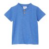 Baby [0-23M] Milky Tops | Milky Blue Henley - Mid Blue Marle