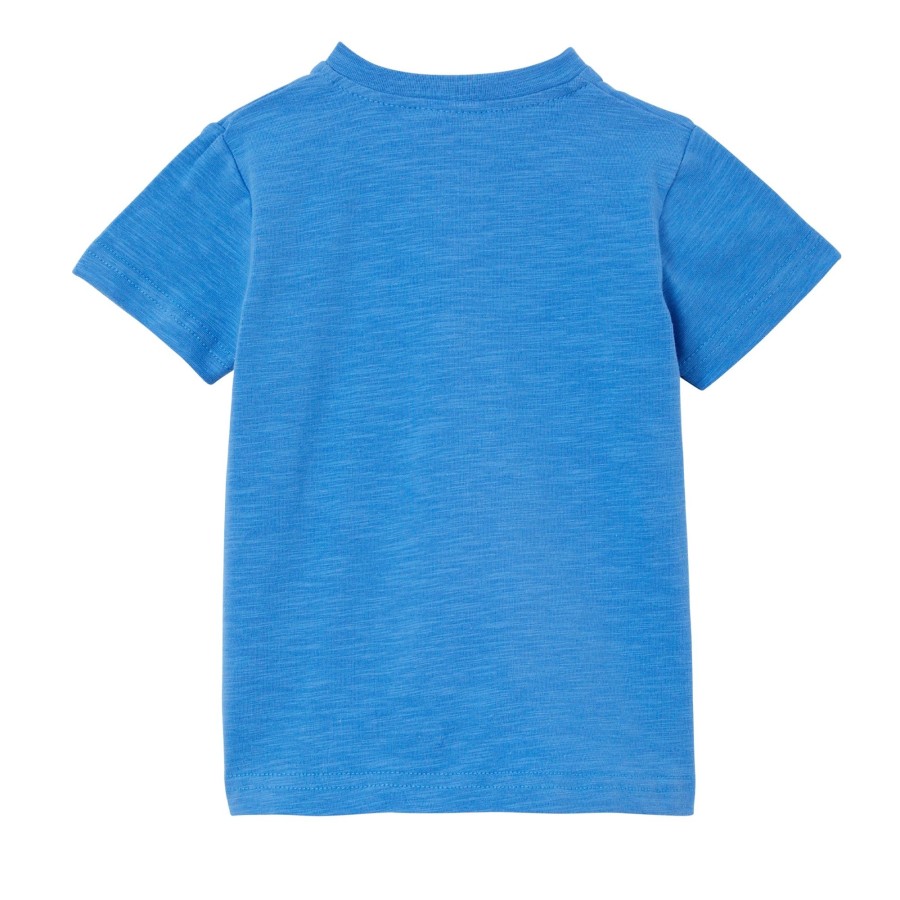 Baby [0-23M] Milky Tops | Milky Blue Henley - Mid Blue Marle