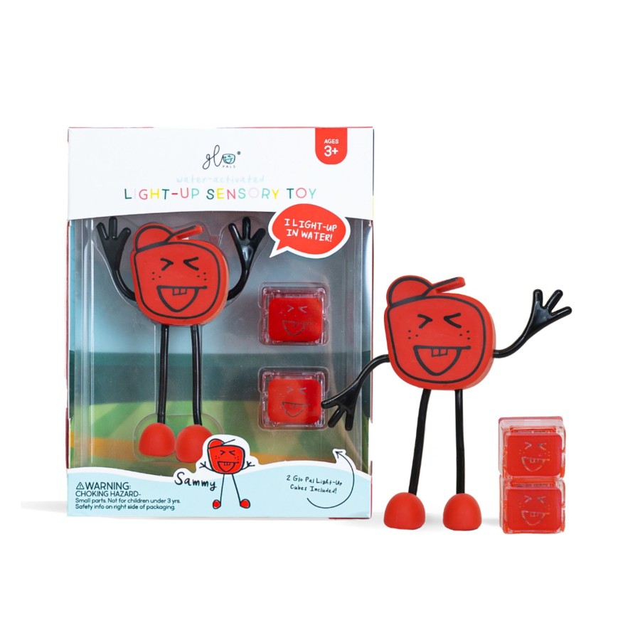 Play + Learn Glo Pals Bath Toys | Glo Pal Characters - Sammy | Red