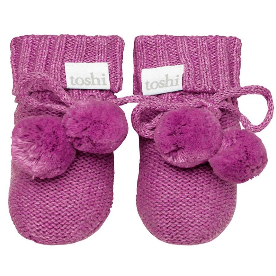 Baby [0-23M] Toshi Booties + Mittens | Toshi Organic Booties - Marley / Violet