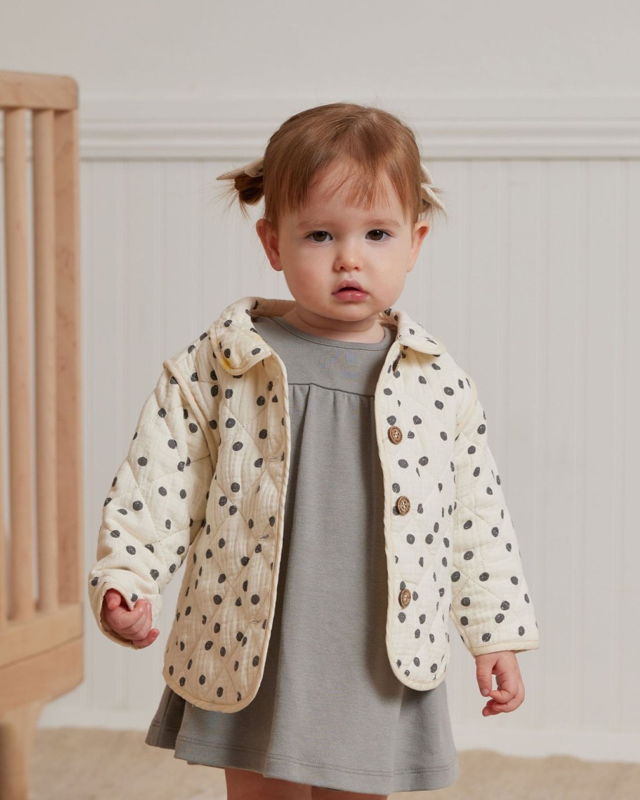 Baby [0-23M] Quincy Mae Outerwear | Quincy Mae Quilted Jacket - Navy Dot