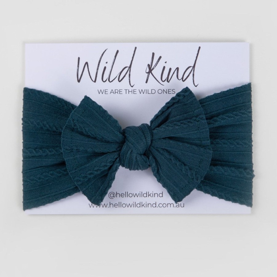 Child [2-14] Wild Kind Hair Accessories | Wild Kind Ayla Wide Bow Headband - Ocean