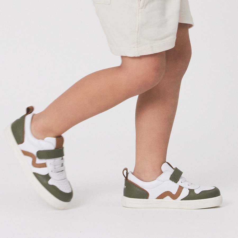 Child [2-14] Pretty Brave Footwear | Pretty Brave Xo Trainer - Khaki/Tan Combo