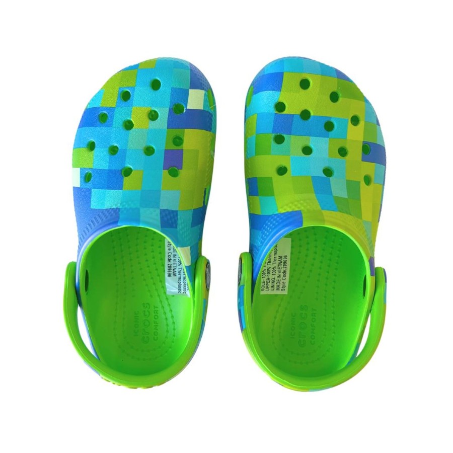 Child [2-14] Crocs Footwear | Crocs Classic Digi Block Clog - Green Slime