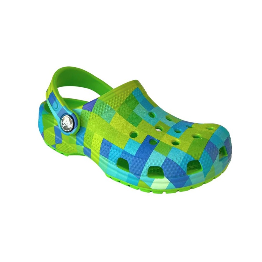 Child [2-14] Crocs Footwear | Crocs Classic Digi Block Clog - Green Slime