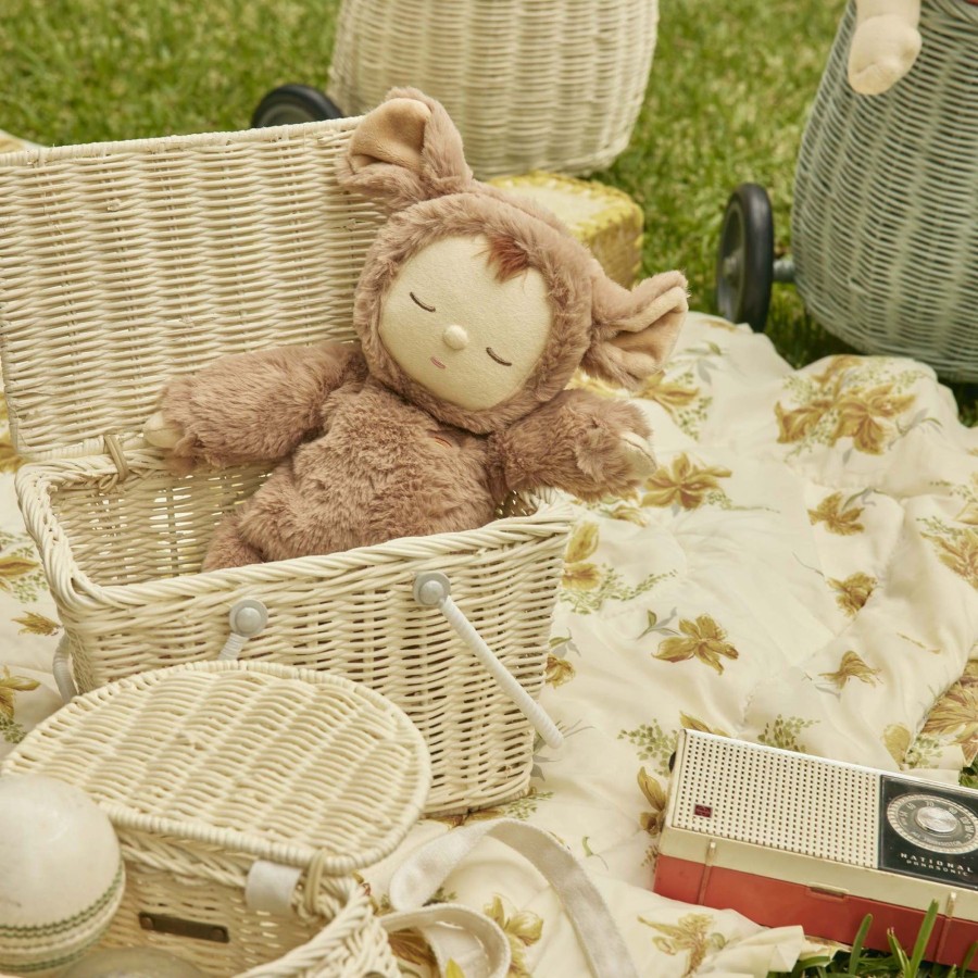 Play + Learn Olli Ella Dolls + Accessories | Olli Ella Rattan Piki Basket - Chalk