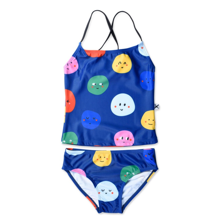 Child [2-14] Minti Swim | Minti Happy Dots Tankini Set - Dark Blue