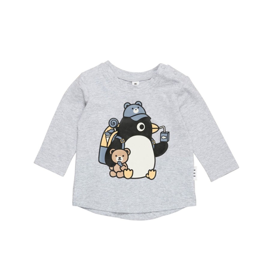 Baby [0-23M] Huxbaby Tops | Huxbaby Percy Snack Top - Light Grey Marle