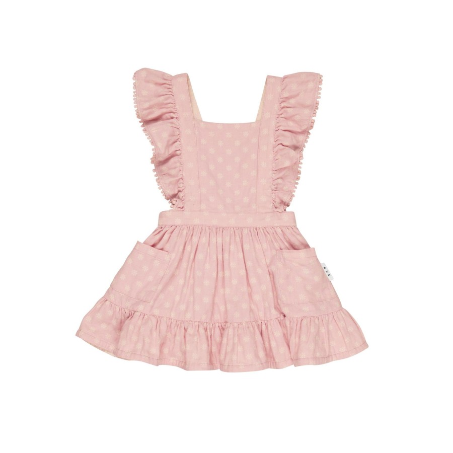 Baby [0-23M] Huxbaby Dresses | Huxbaby Daisy Reversible Bib Dress - Dusty Rose + Sunkiss