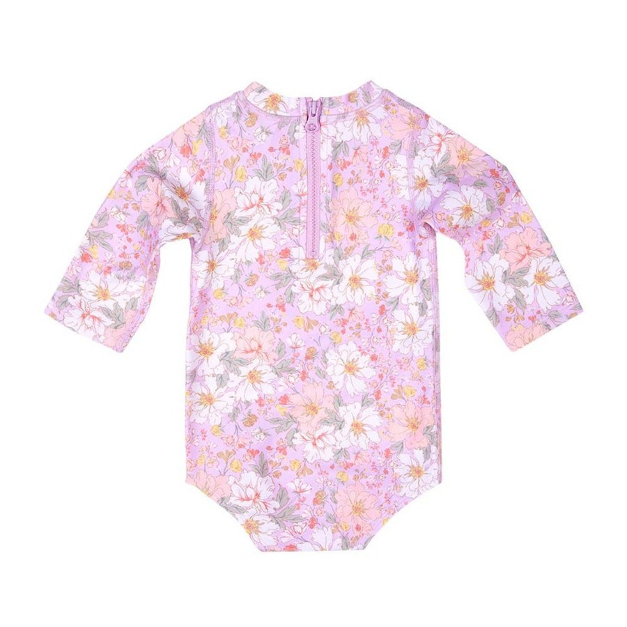 Baby [0-23M] Toshi Swim | Toshi Swim Baby Onesie Long Sleeve - Dahlia