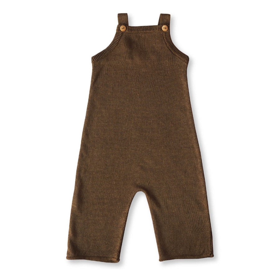 Child [2-14] Grown Knitwear | Grown Linen Overalls - Mocha