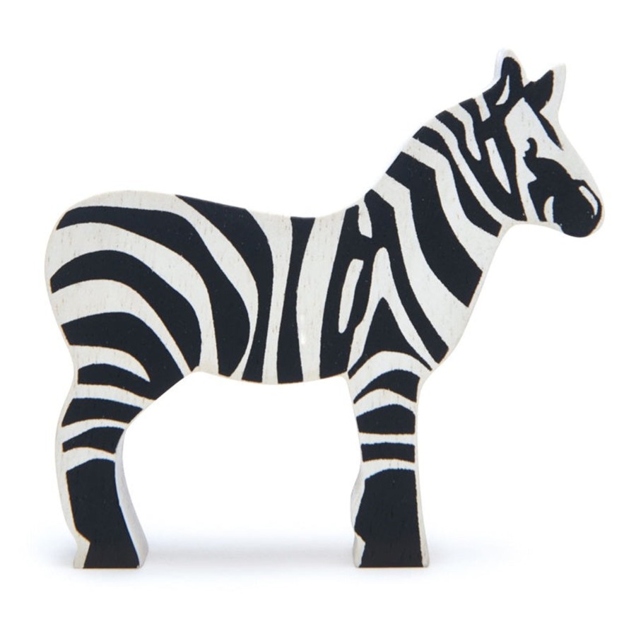 Play + Learn Tenderleaf Animals | Wooden Safari Animal - Zebra