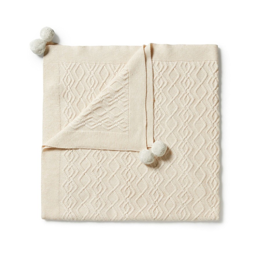 Baby [0-23M] Wilson & Frenchy Blankets | Wilson And Frenchy Knitted Cable Blanket - Sand Melange