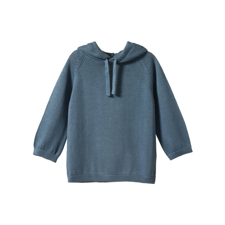 Baby [0-23M] Nature Baby Jumpers | Nature Baby Oak Hoodie - Sky Blue