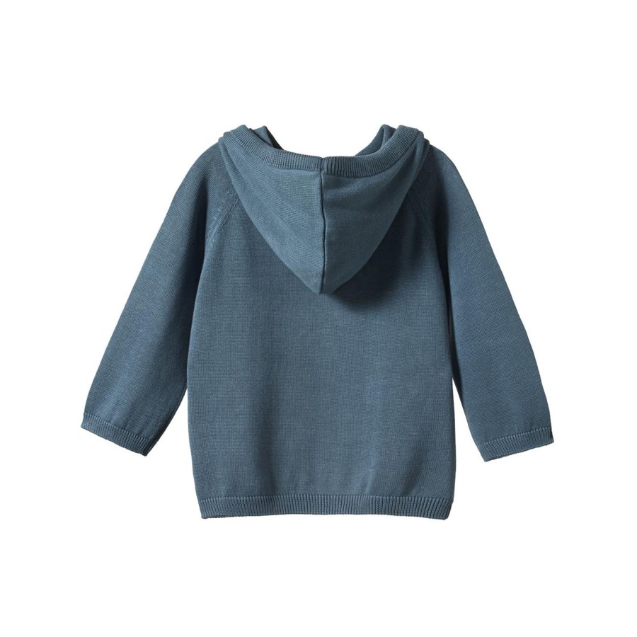 Baby [0-23M] Nature Baby Jumpers | Nature Baby Oak Hoodie - Sky Blue