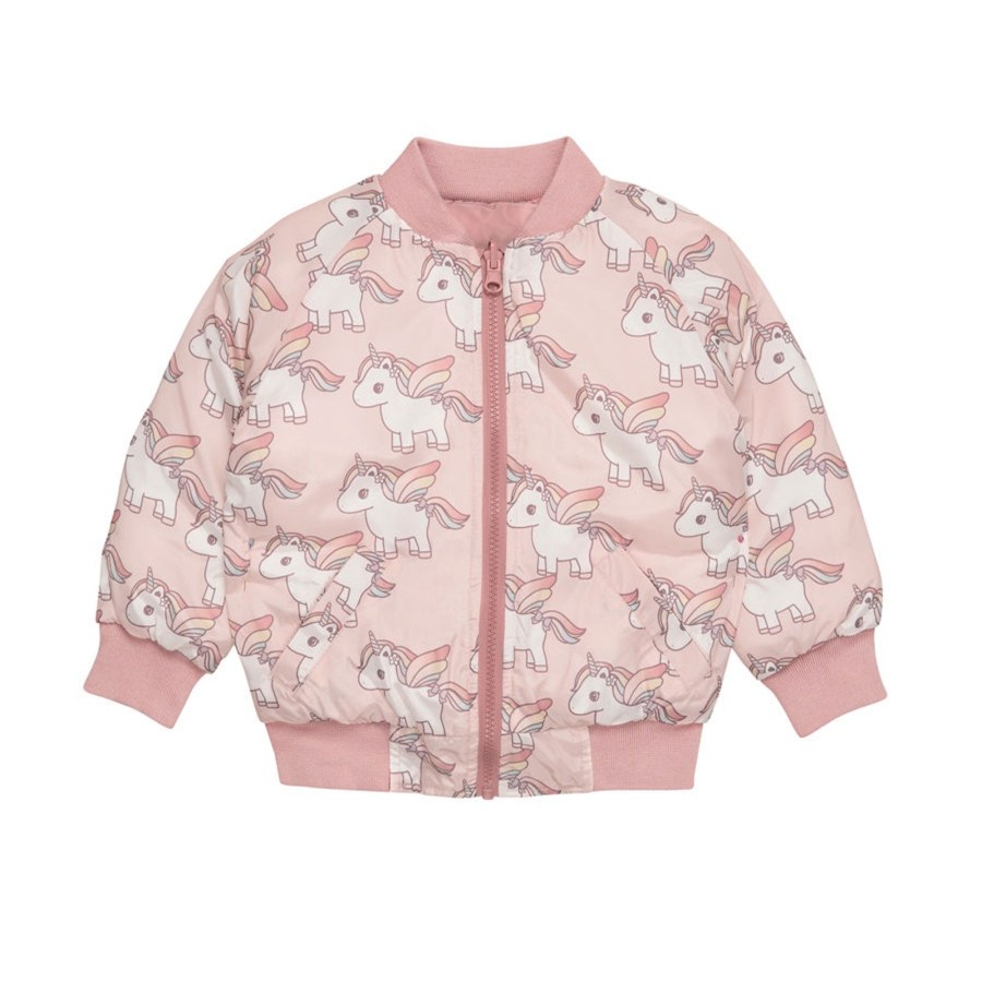 Child [2-14] Huxbaby Outerwear | Huxbaby Unicorn Reversible Bomber - Rose + Dusty Rose